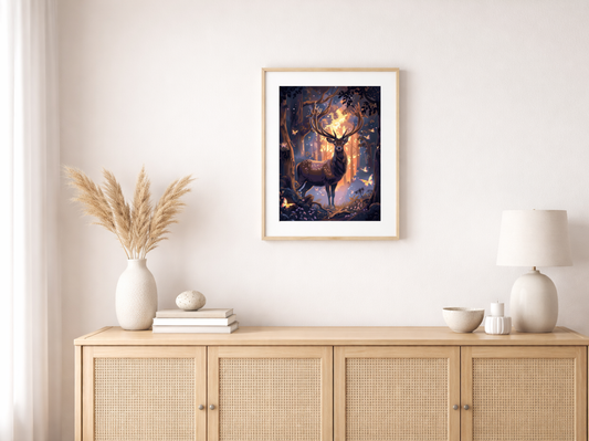 Paint by Numbers Set “Deer with large antlers in mist” – 40x50 cm – 36 colors