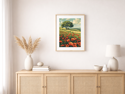 Paint by Numbers Set "Poppy Field - Large Red Poppies" - Unframed (cm) - 36 Colors