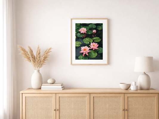 Paint by Numbers Set “Pink Water Lilies” – Without Frame cm – 36 Colors