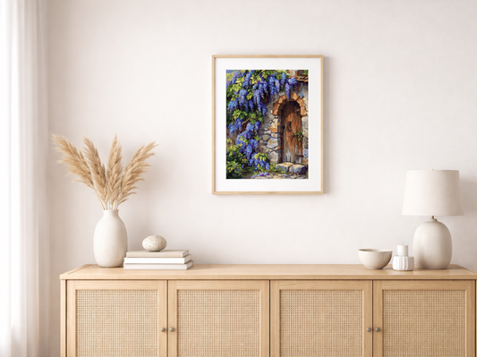Paint by Numbers Set "Wisteria on a Rustic Stone Wall" – Unframed cm – 36 Colors
