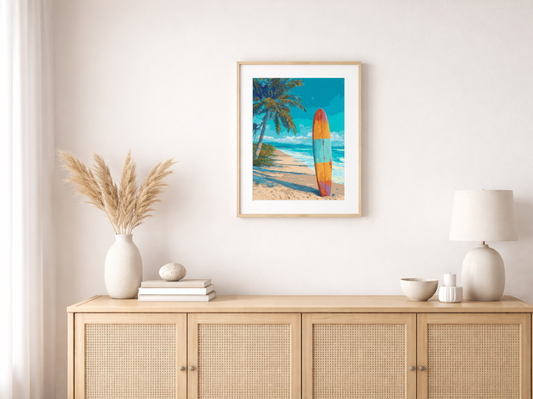 Paint by numbers – surfboard in the sand