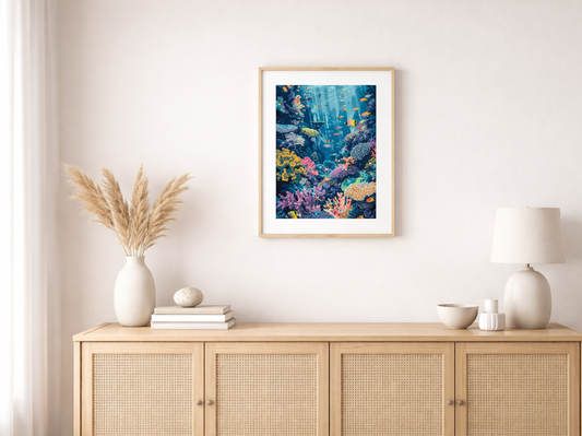 Paint by Numbers Set “Vibrant Coral Reef” – 50x70 cm – 48 Colors