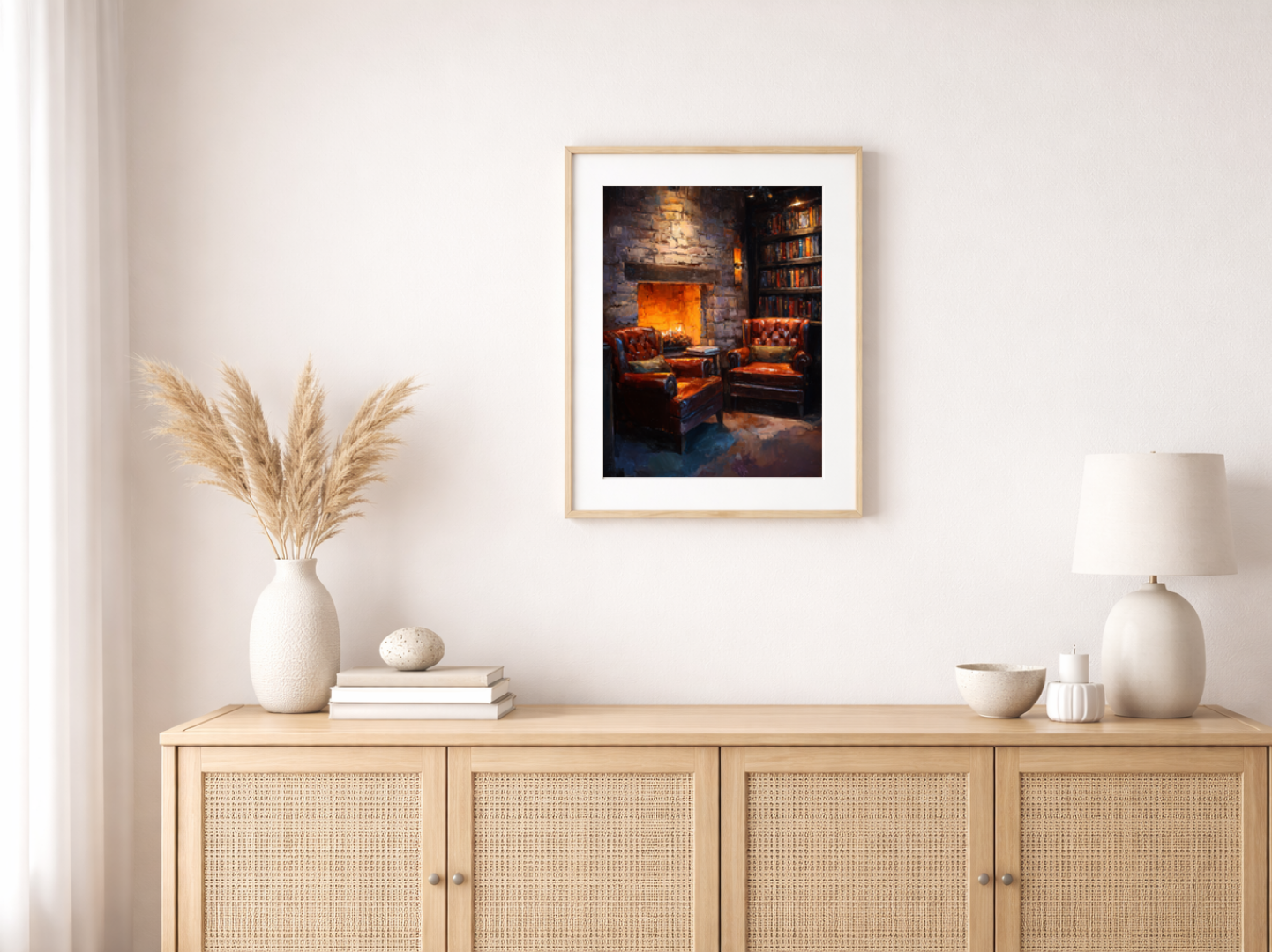 Malen nach Zahlen – Stone Fireplace, Leather