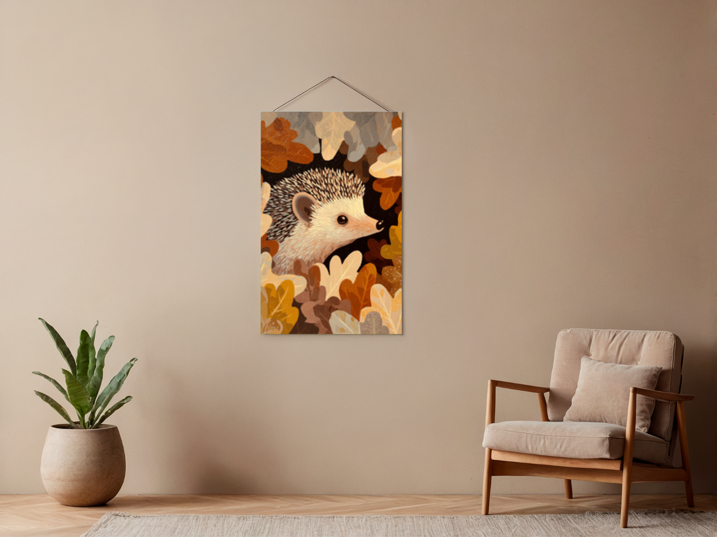 Paint by numbers – Hedgehog in autumn leaves