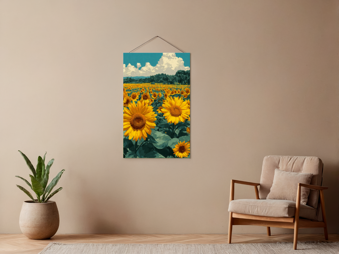 Paint by Numbers Set “Sunflower Field” – Without Frame cm – 36 Colors