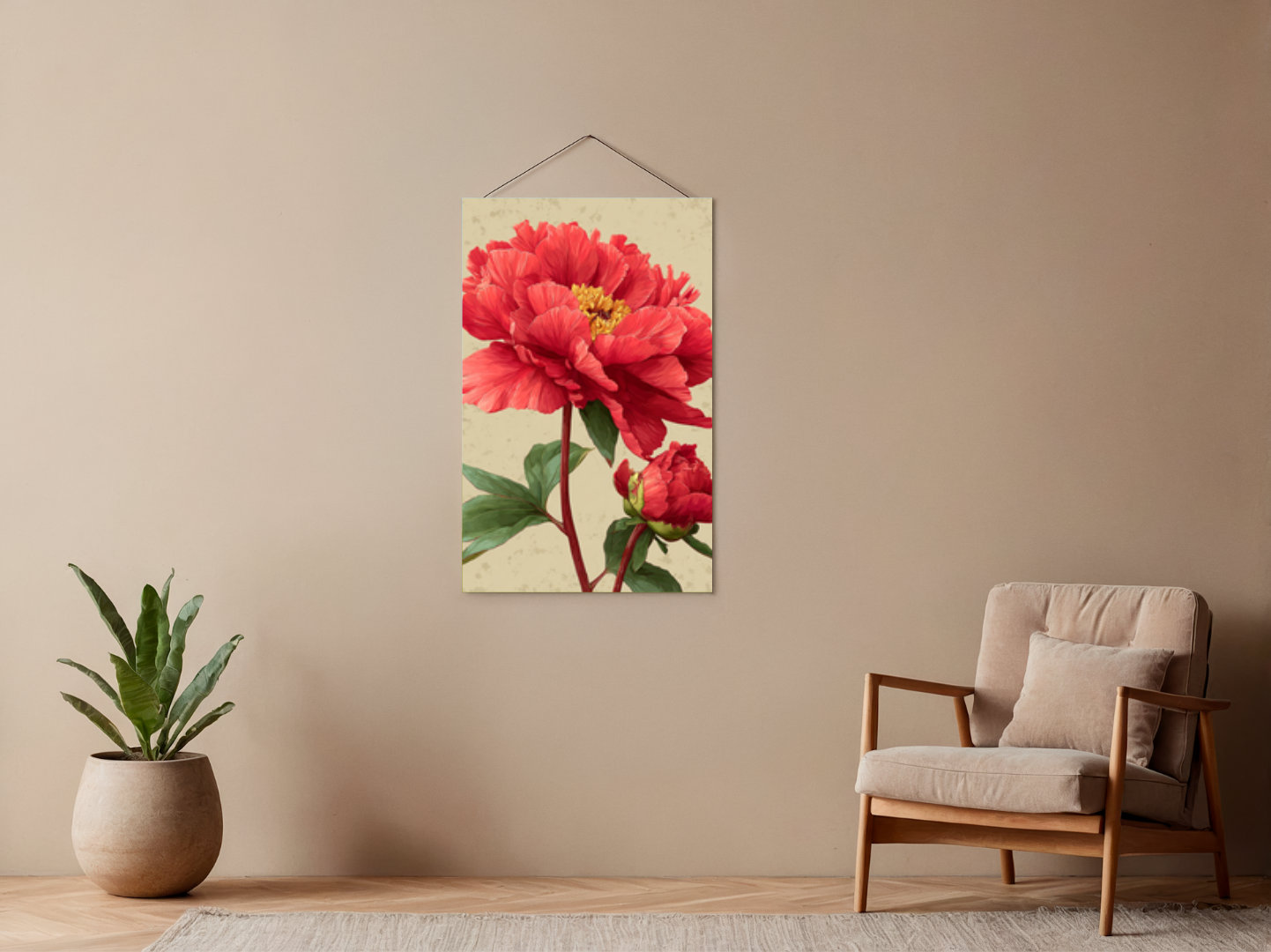 Paint by Numbers Set "Peony" - Without Frame cm - 36 Colors