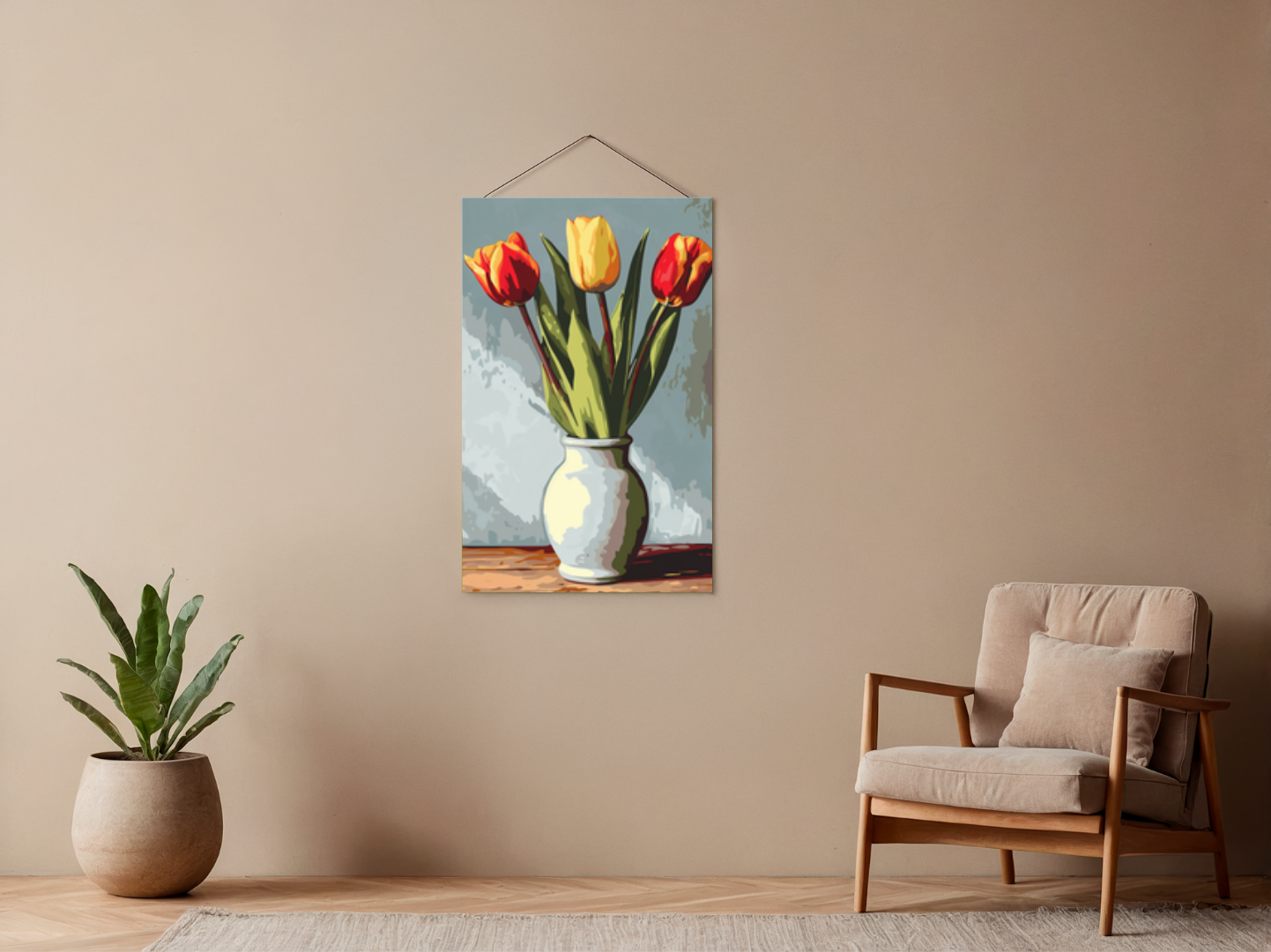 Paint by Numbers Set "Vase with Five Flowers" - Unframed cm - 36 Colors