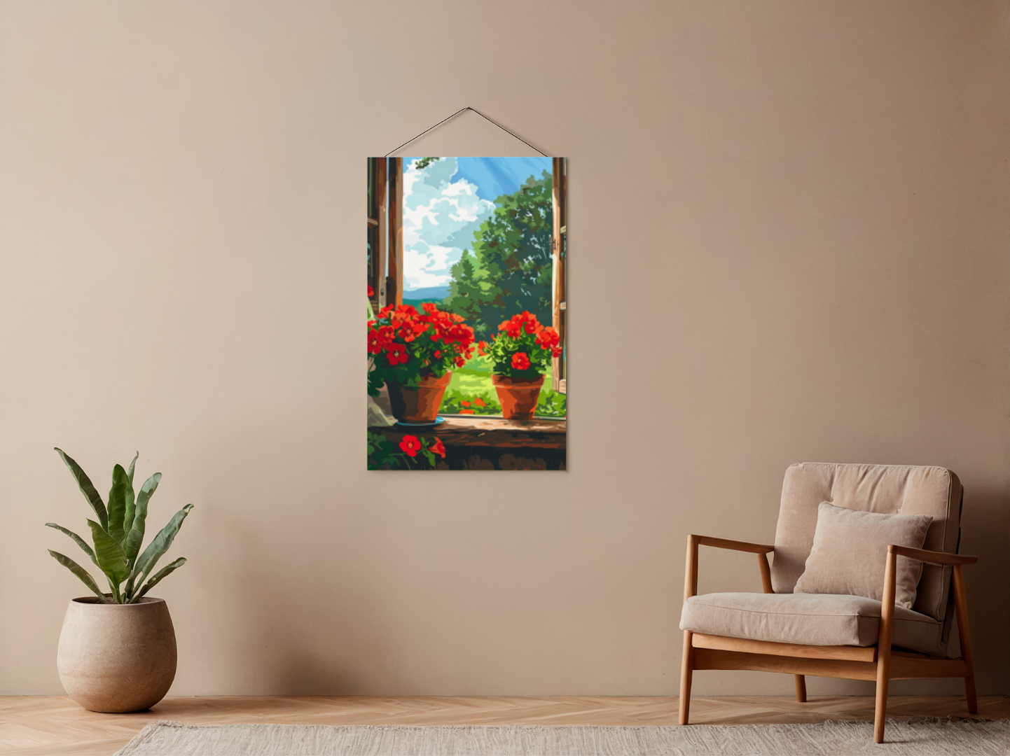 Paint by Numbers Set “Red Geranium” – Without Frame cm – 36 Colors