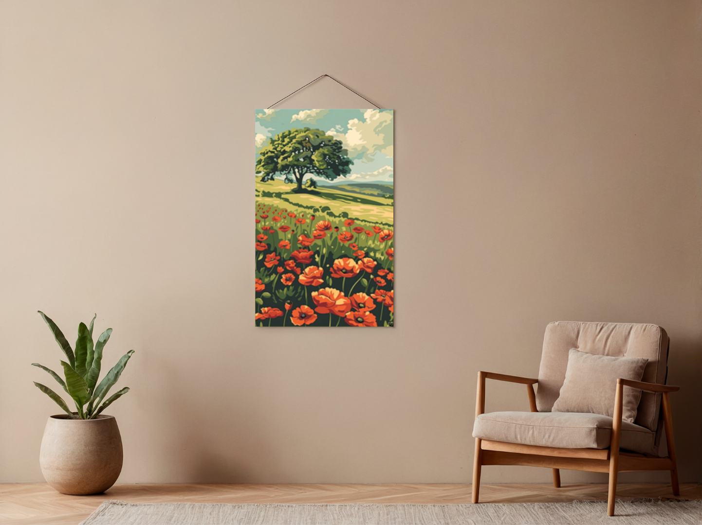 Paint by Numbers Set "Poppy Field - Large Red Poppies" - Unframed (cm) - 36 Colors