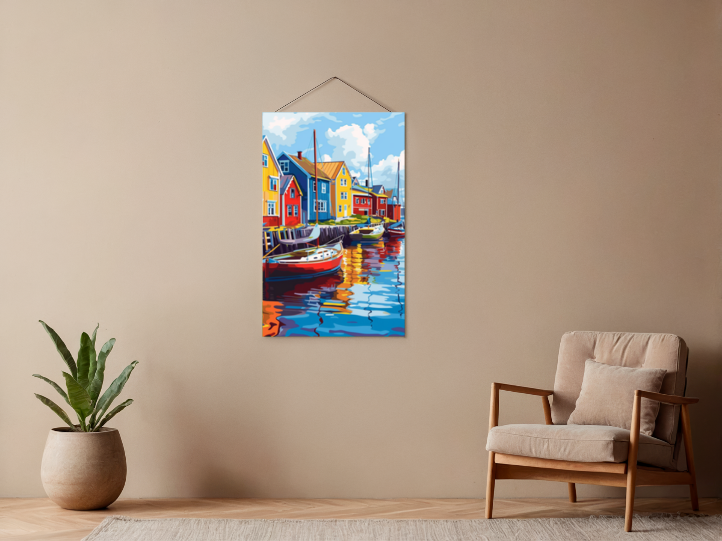 Paint by Numbers Set “Row of Colorful Houses” – 30x40 cm – 24 Colors