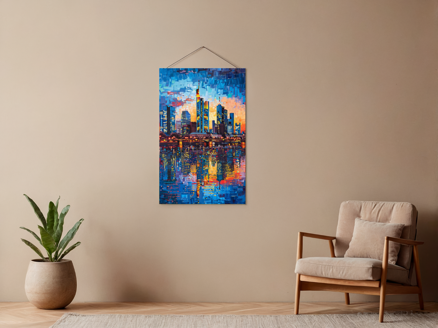 Paint by Numbers Set “Frankfurt Skyline” – 50x70 cm – 48 Colors
