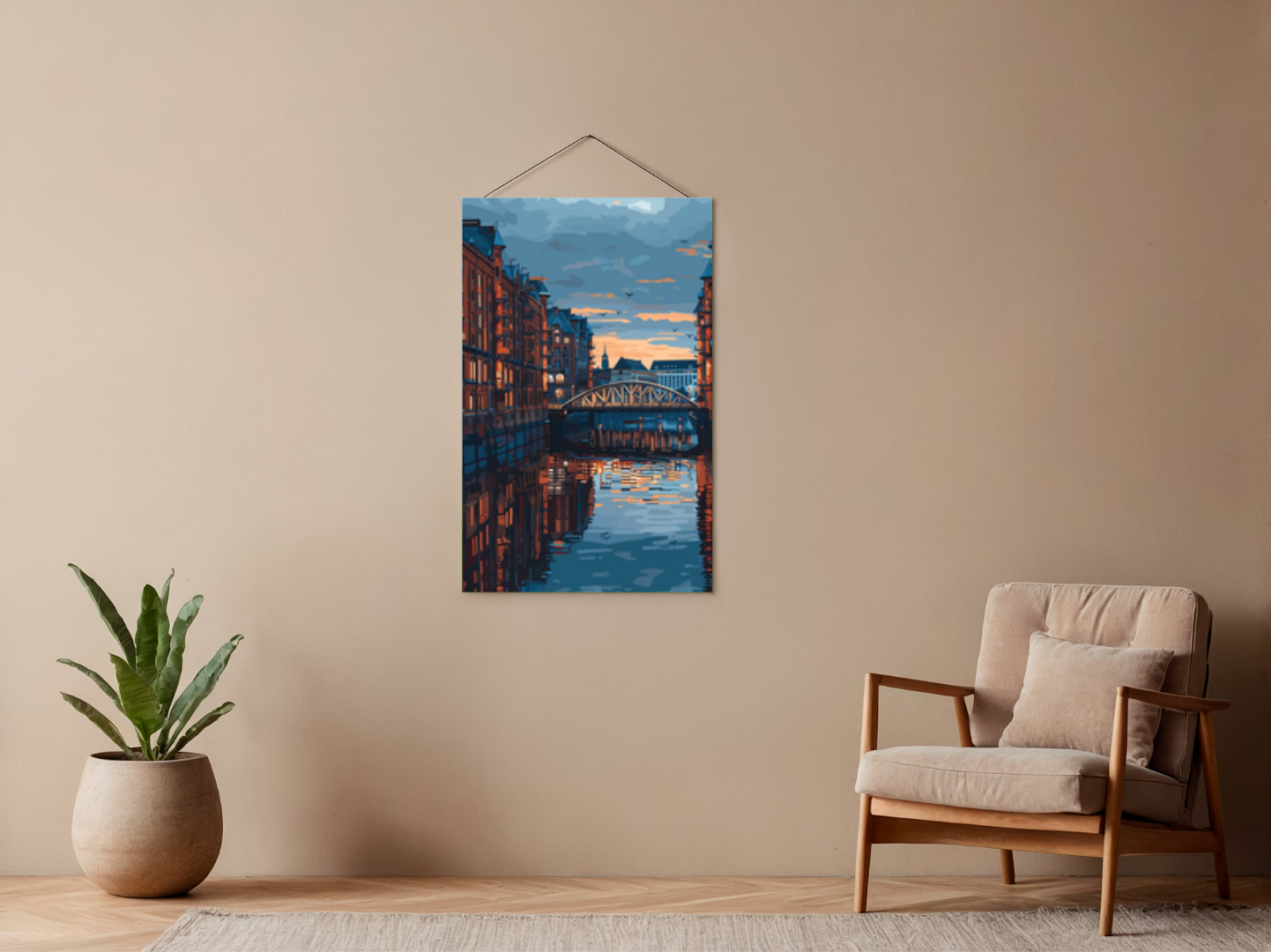 Paint by Numbers Set “Hamburg Bridge Speicherstadt” – 40x50 cm – 36 Colors
