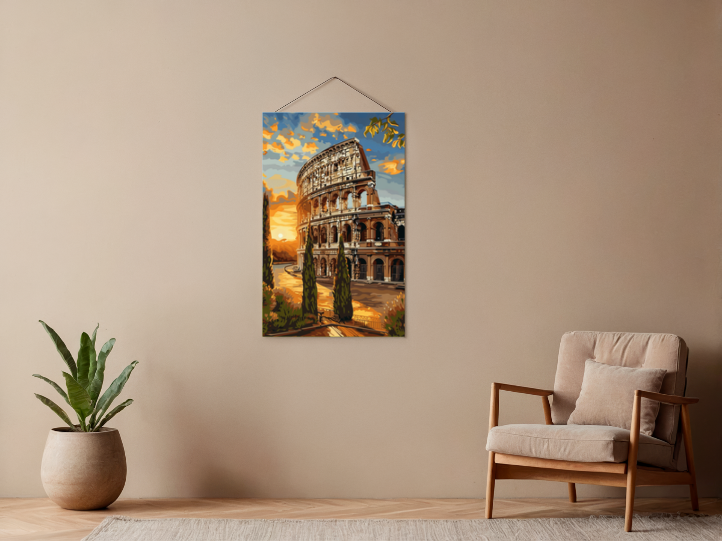 Paint by Numbers Set "Colosseum in Rome Golden Sun" – 40x50 cm – 36 Colors