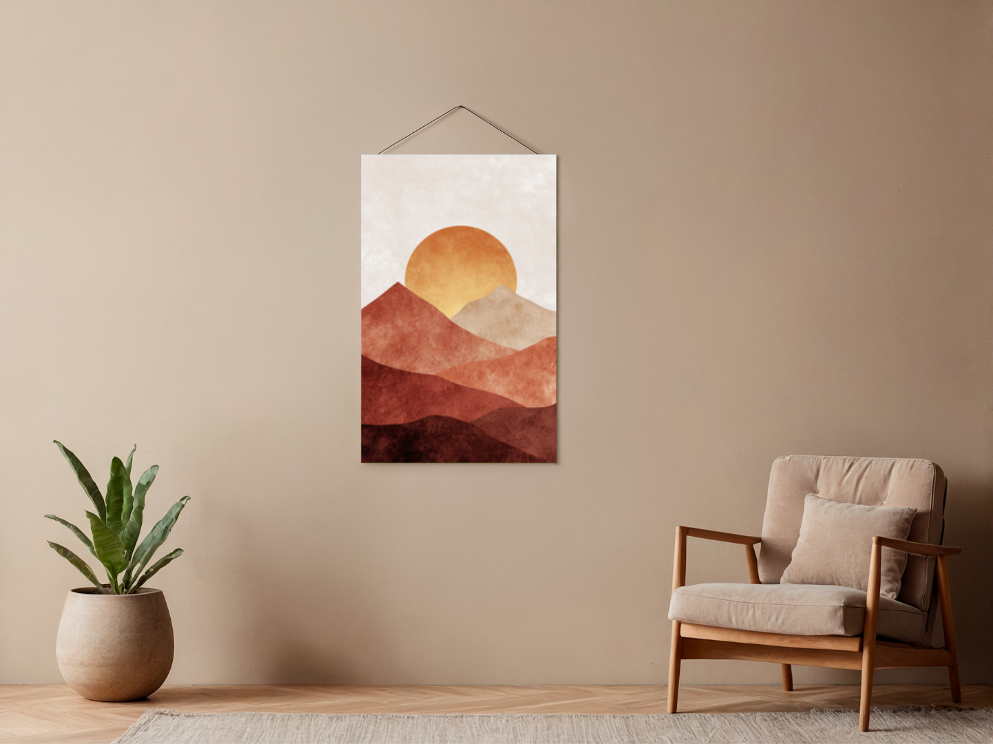 Paint by numbers – Mountains in terracotta