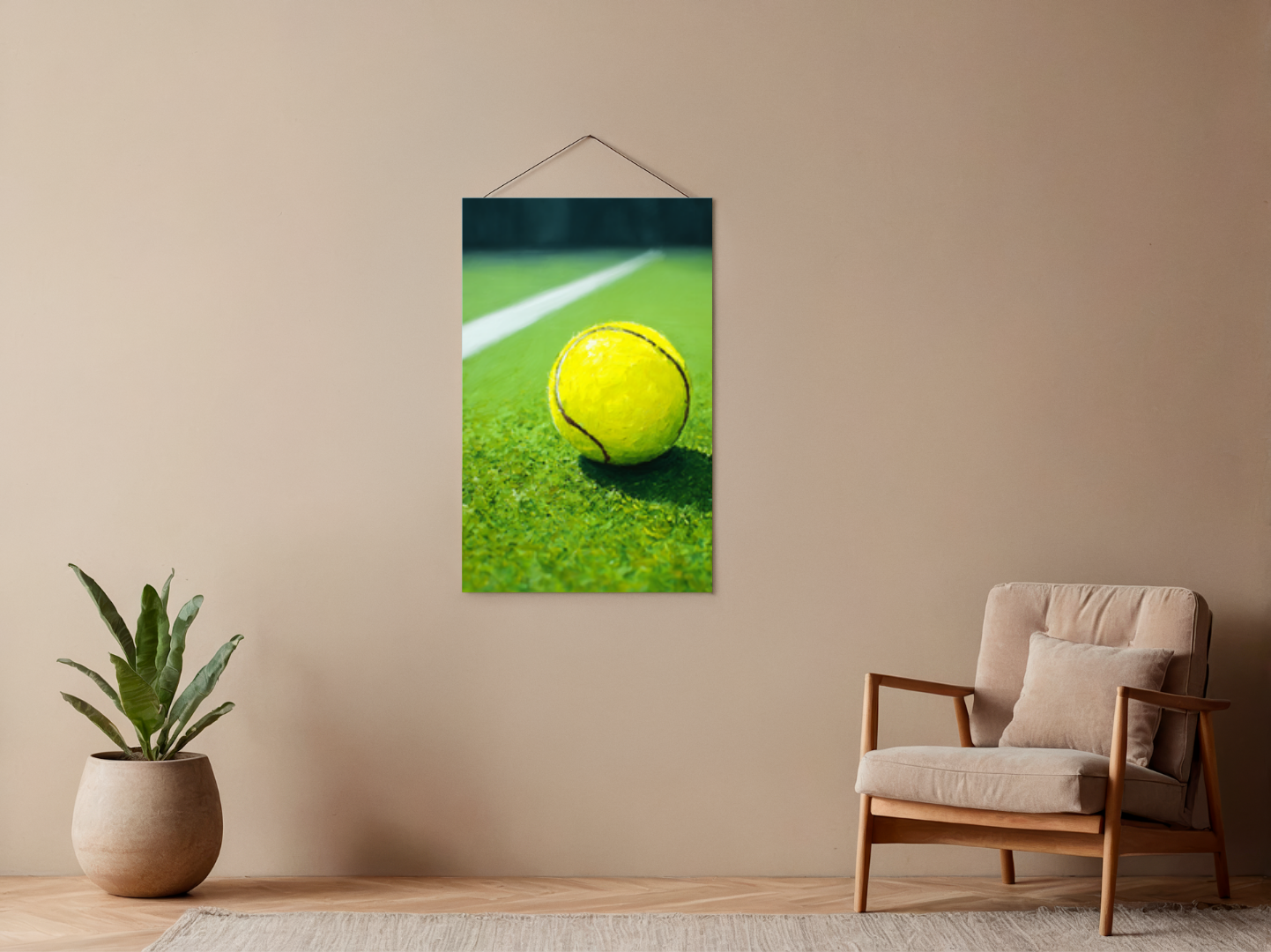 Paint by numbers – tennis ball on the court