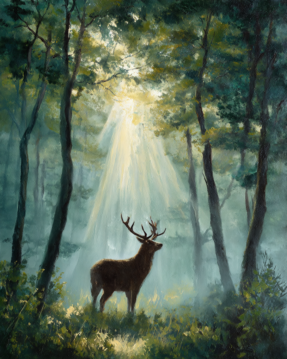 Paint by Numbers – Majestic Stag in the Morning Mist