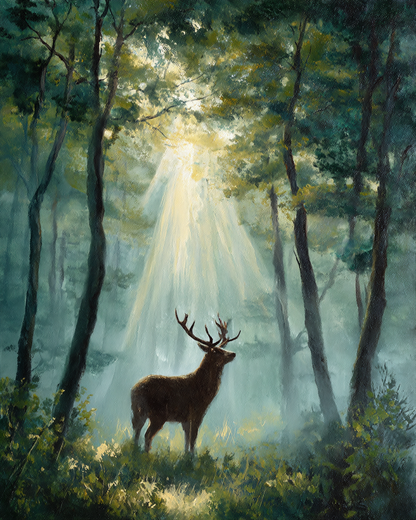 Paint by Numbers – Majestic Stag in the Morning Mist