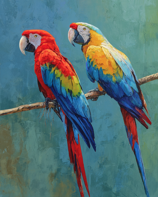 Malen nach Zahlen – Bunte Papageien