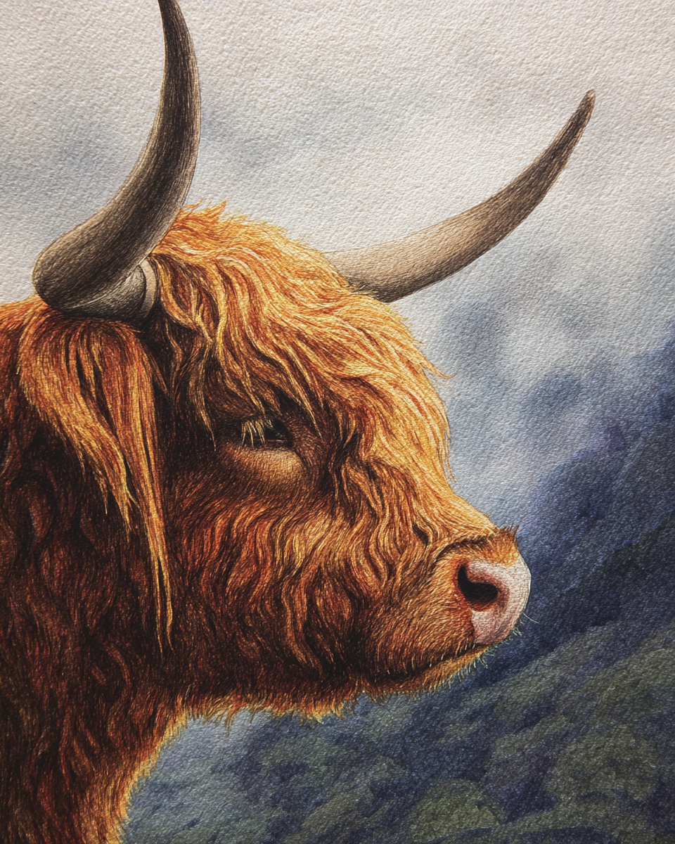 Paint by numbers – Scottish Highland cattle