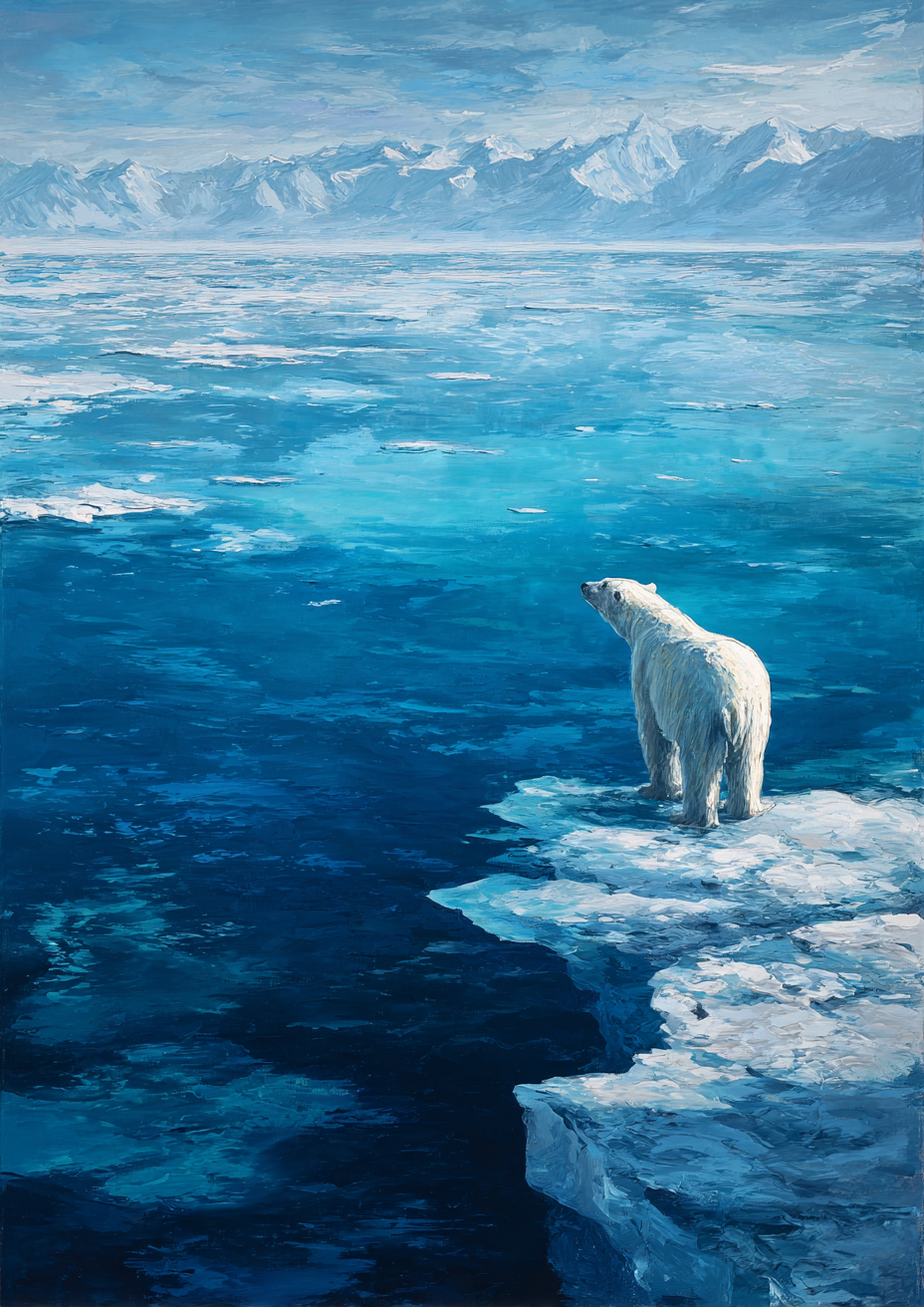 Malen nach Zahlen – Eisbär auf der Scholle
