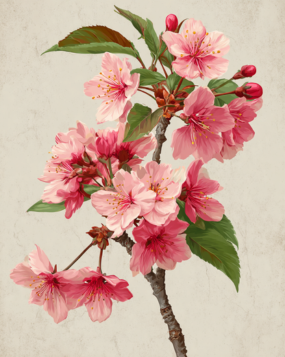 Malen nach Zahlen Motiv Kirschblüte – Set 40x50 cm mit 36 Farben (Pictumira)