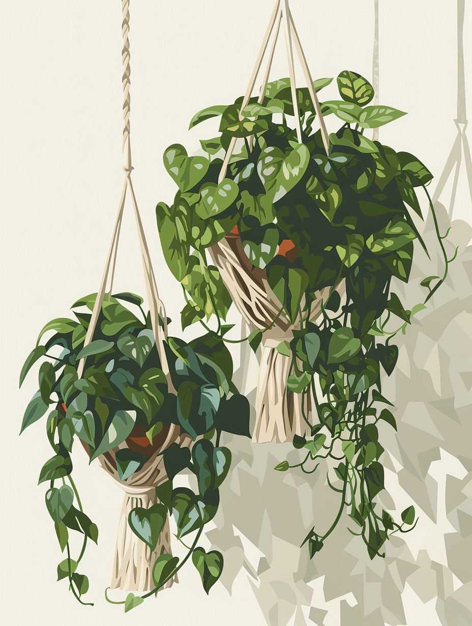 Hängender Efeu & Philodendron – Malen nach Zahlen