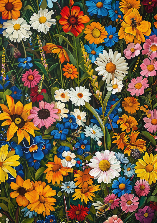 Wildblumenwiese – Malen nach Zahlen