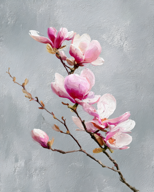 Malen nach Zahlen – Zarte Magnolienblüte