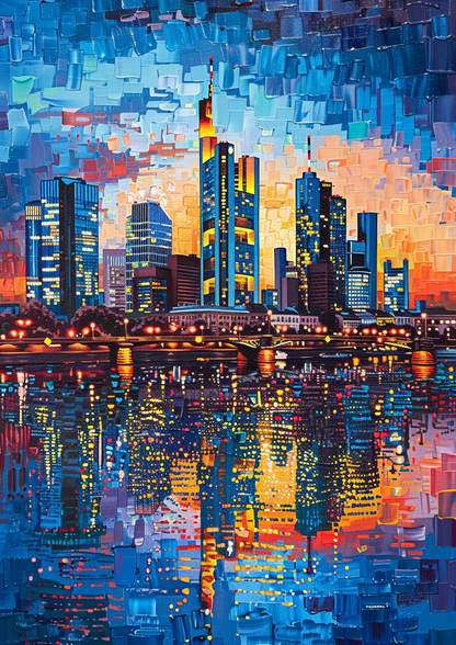 Paint by Numbers Set “Frankfurt Skyline” – 50x70 cm – 48 Colors