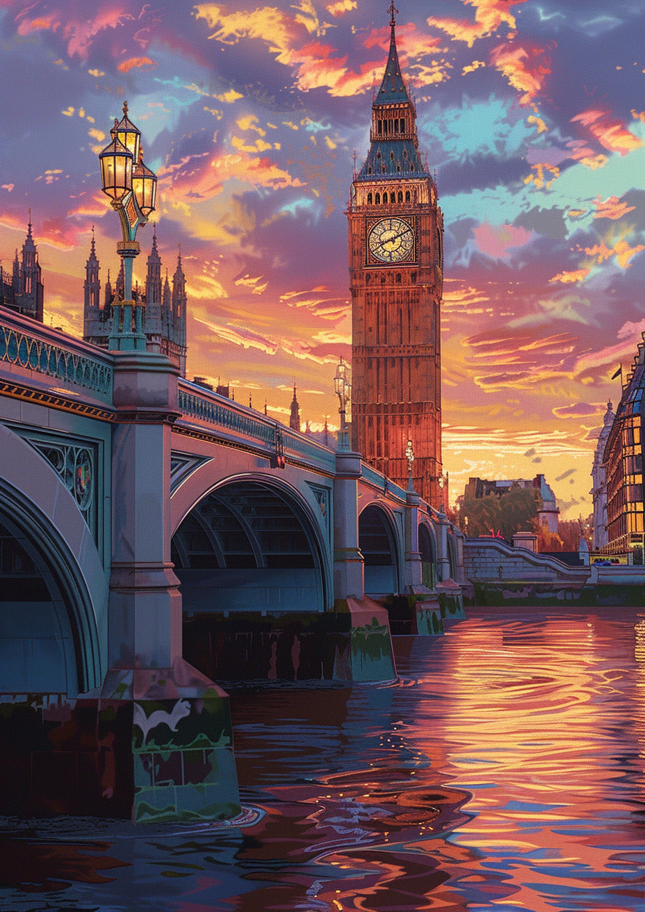 Paint by Numbers Set “London Thames” – 50x70 cm – 48 Colors