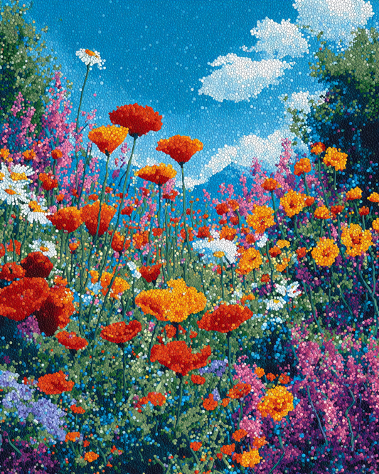 Paint by Numbers – Wildflower Meadow Pointillism