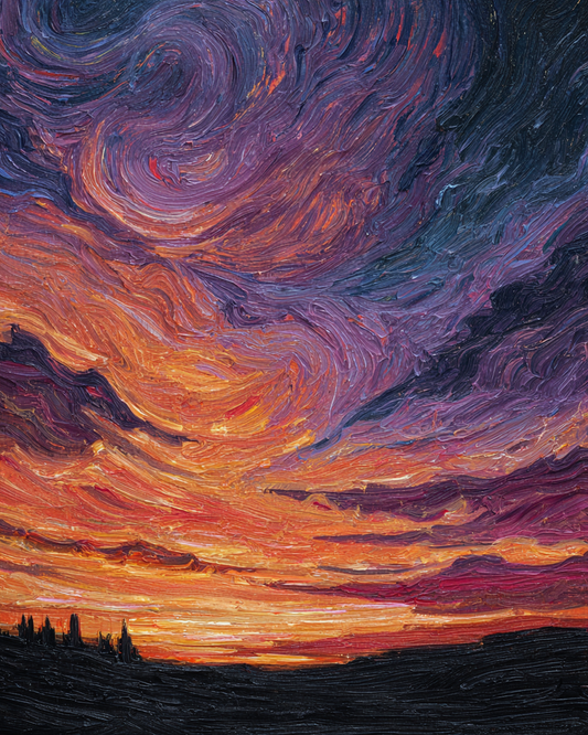 Malen nach Zahlen – Wirbelnder Himmel