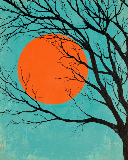 Malen nach Zahlen – Sonne durch Äste