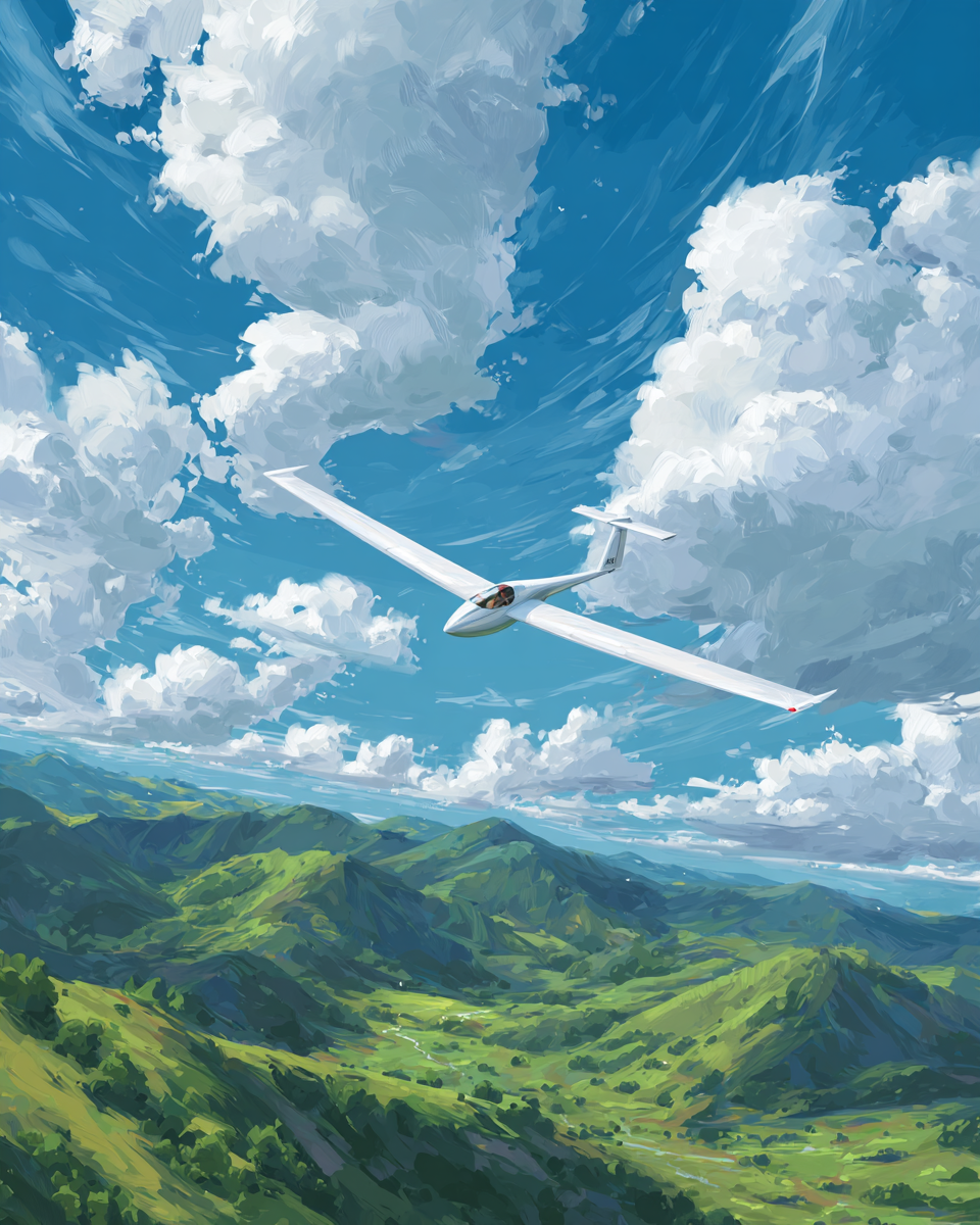 Paint by numbers – gliders over the hills