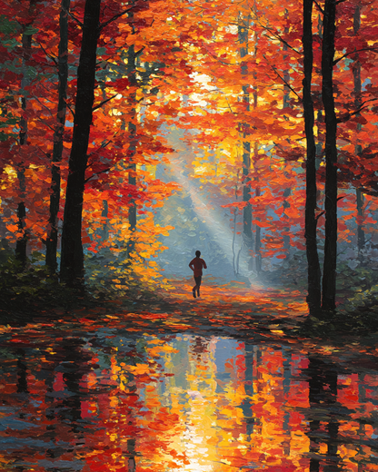 Malen nach Zahlen – Löwe im Herbstlaub