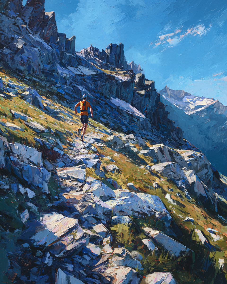 Malen nach Zahlen – Trail Runner Bergpanorama