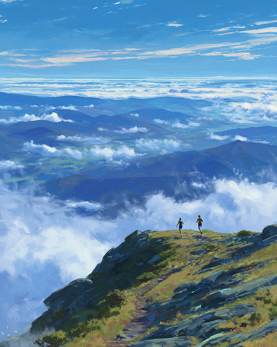 Malen nach Zahlen – Trail Runner Bergpanorama