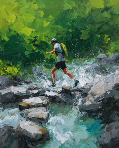 Malen nach Zahlen – Trail Runner Bergpanorama