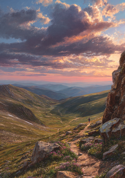 Malen nach Zahlen – Trail Runner Bergpanorama