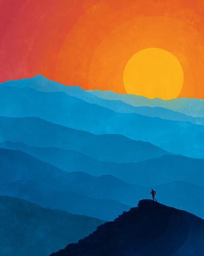 Malen nach Zahlen – Trail Runner Bergpanorama