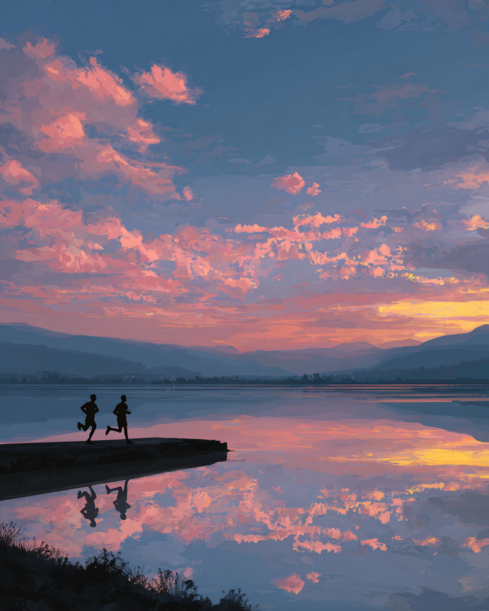 Malen nach Zahlen – Laufen am See