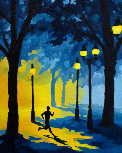 Malen nach Zahlen – Jogger im Stadtpark