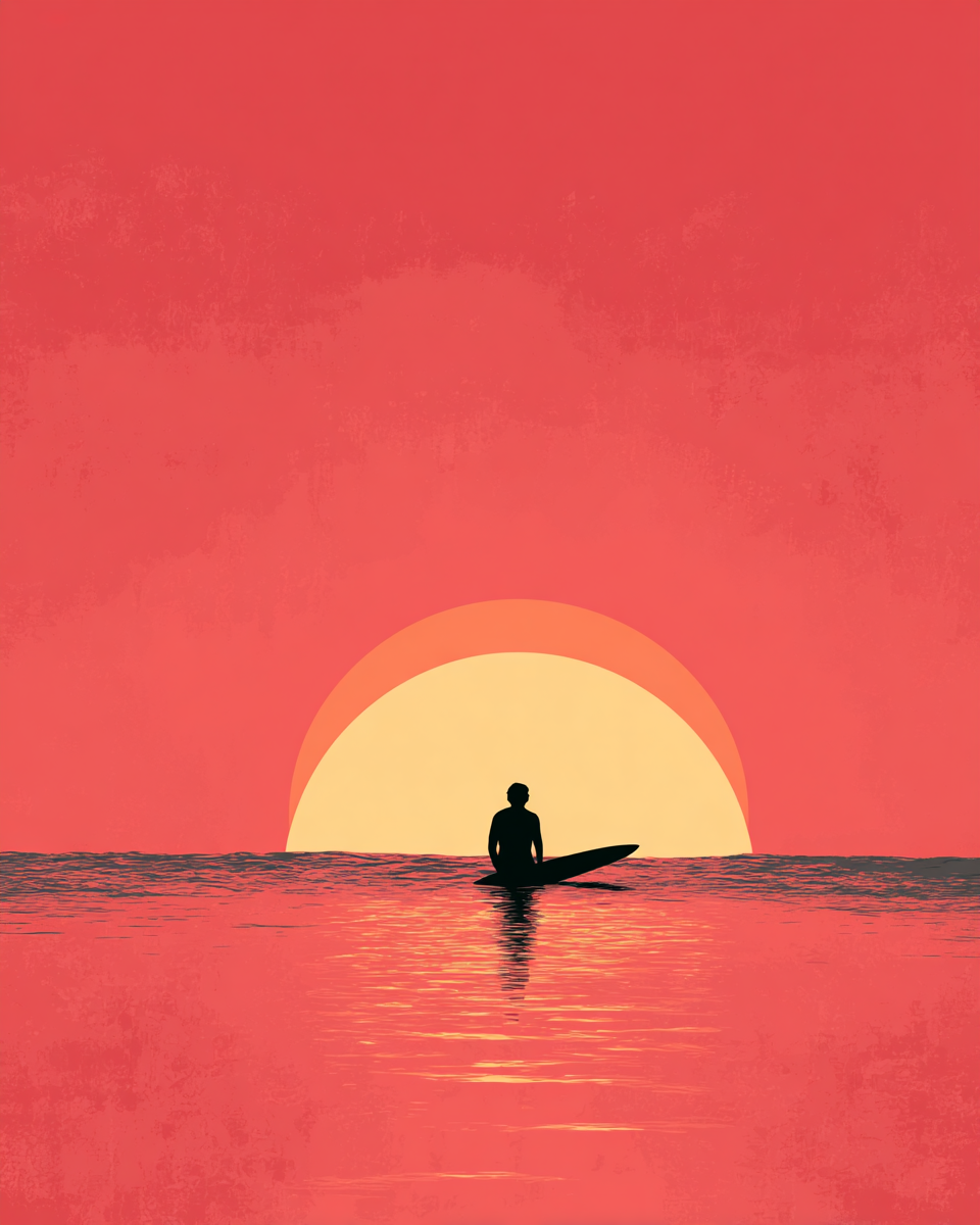 Paint by numbers – surfer on a board