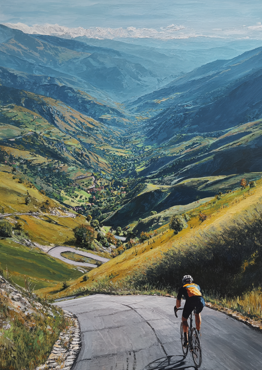 Malen nach Zahlen – Radfahrer am Bergpass