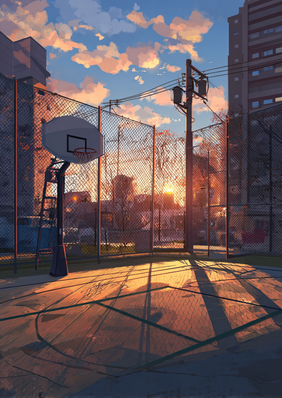 Malen nach Zahlen – Basketball im Abendlicht