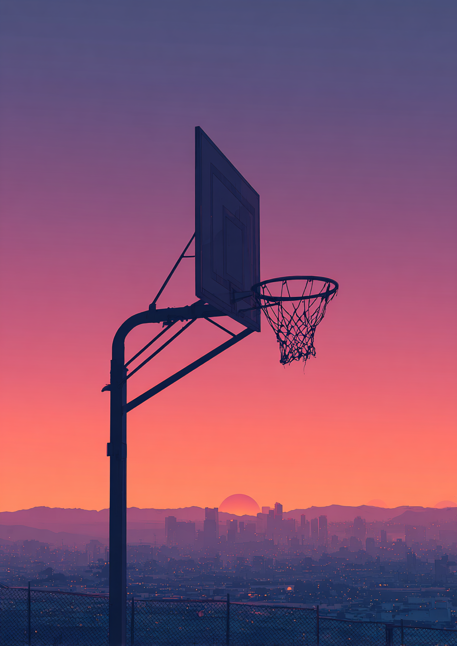 Malen nach Zahlen – Basketball Sonnenuntergang