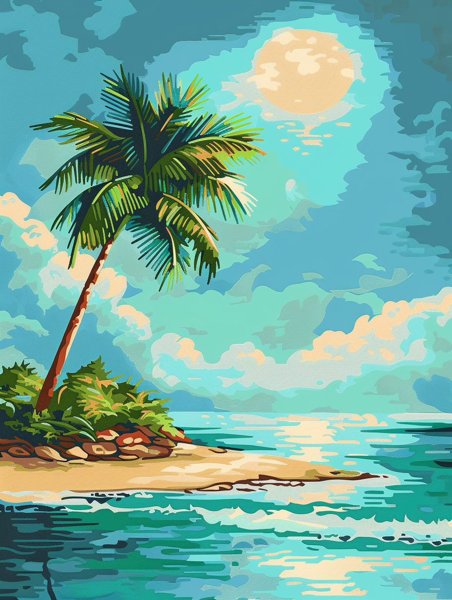 Malen nach Zahlen – Tropical Turquoise Ocean