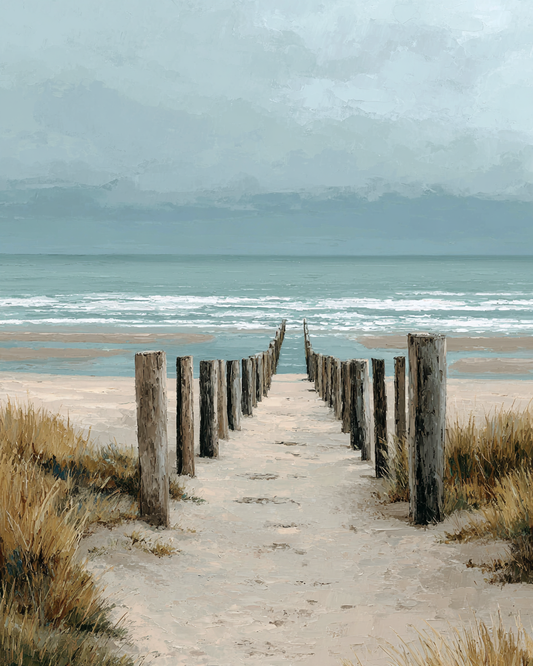 Paint by numbers – Groynes by the sea