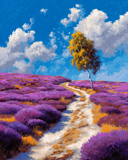 Malen nach Zahlen – Weg durch die Heide