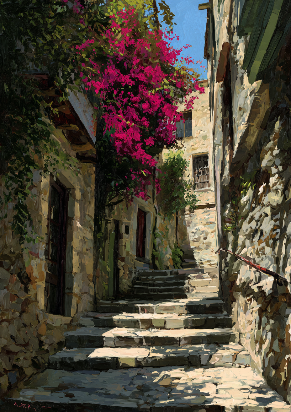 Malen nach Zahlen – Mediterrane Gasse